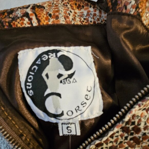 Faux Snakeskin Silk Line Mini Skirt SMALL - Picture 2 of 15